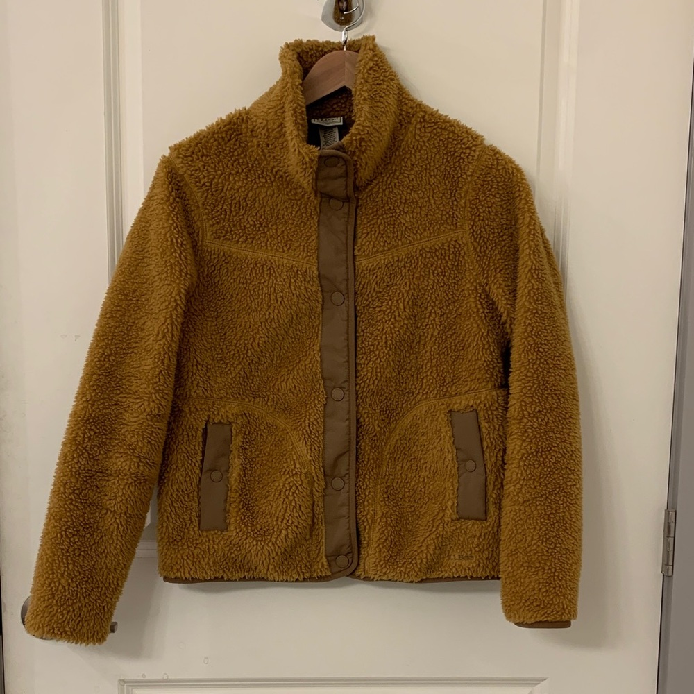 L.L. Bean Sherpa Fleece Jacket / Antique Gold / Small